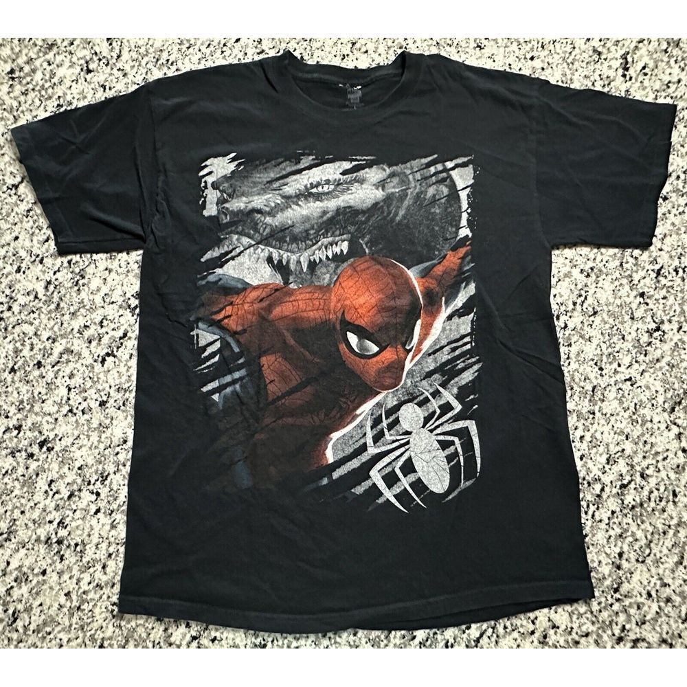 The Amazing Spider-Man Lizard Movie Marvel Black‎ T-Shirt Men's Large